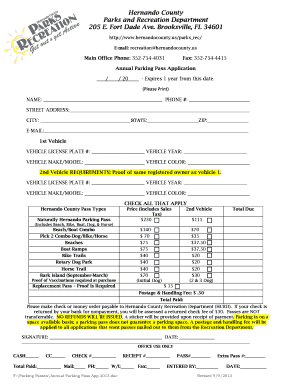 Hernando County Boat Ramp Pass  Form