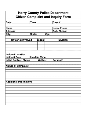Police Enquiry Form