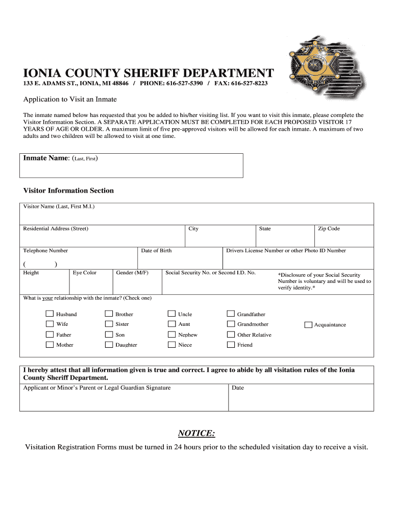 Ionia County Sheriff Logo Sheriff's Office Forms