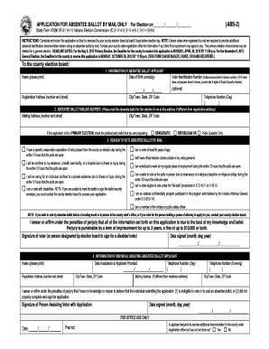 State Form 47090, Application for Absentee Ballot by Mail Only Laportecounty