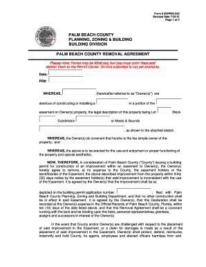 Palm Beach County Removal Agreement  Form