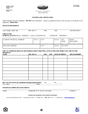 Section 8 Housing Application Arizona  Form