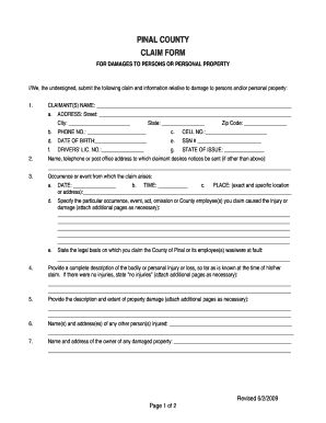 Notice of Claim Against Pinal County Pinalcountyaz  Form