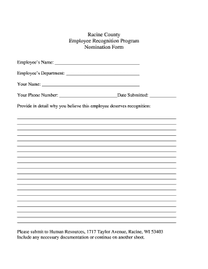 Employee Recognition Form