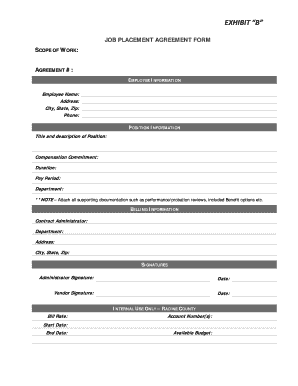 Exhibit B Job Placement Agreement Form DOC