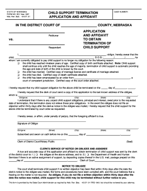 Termination of Child Support Form