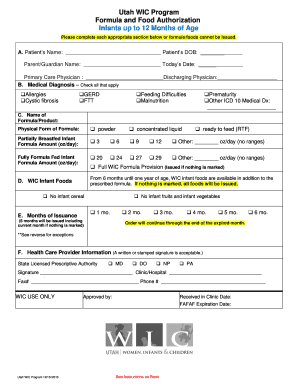 Wic Formula Form