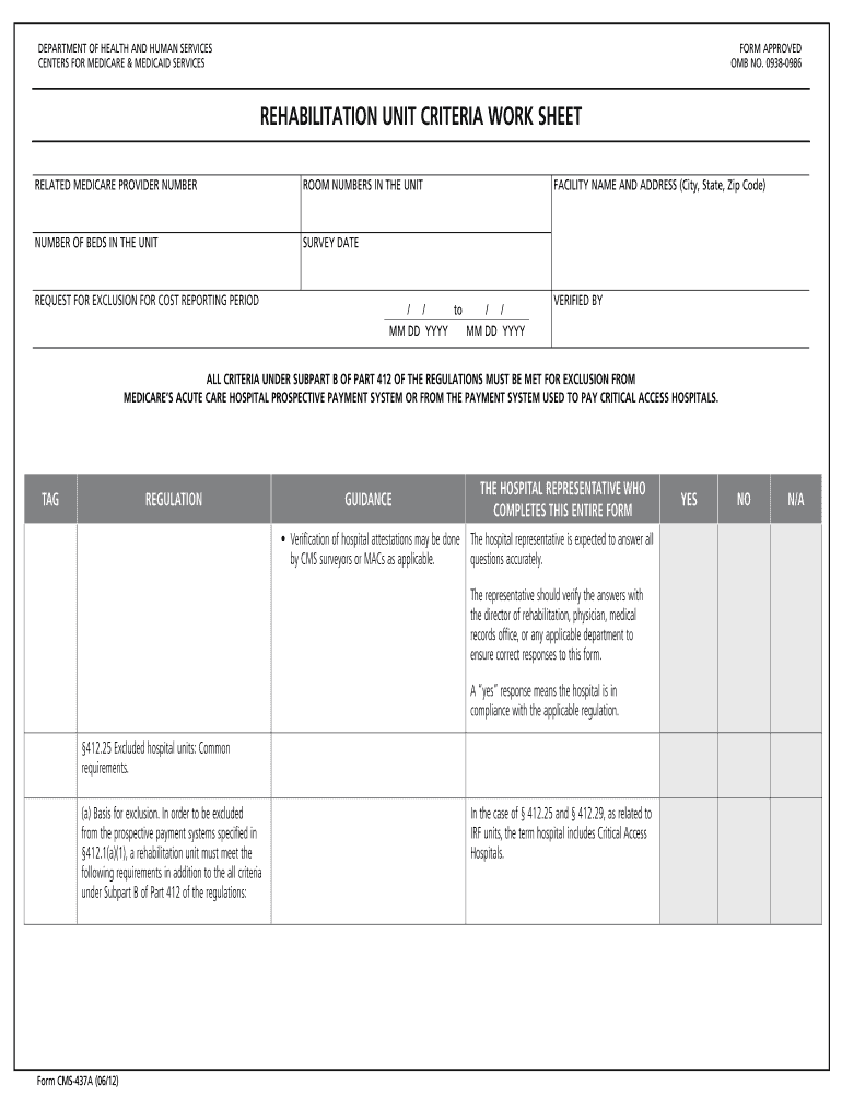 Cms Criteria  Form