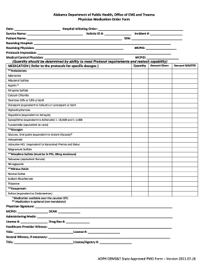 Medication Order Form Template