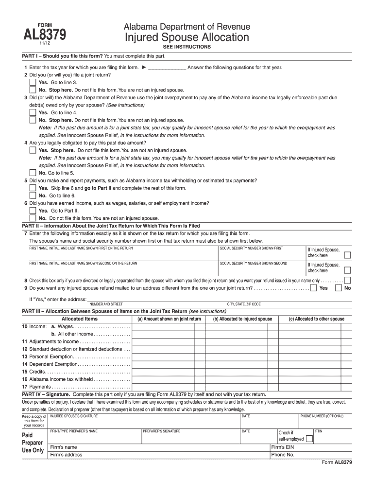 AL8379  Alabama Department of Revenue  Revenue Alabama  Form