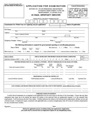  Form 3 Application State Jobs Alabama 1997