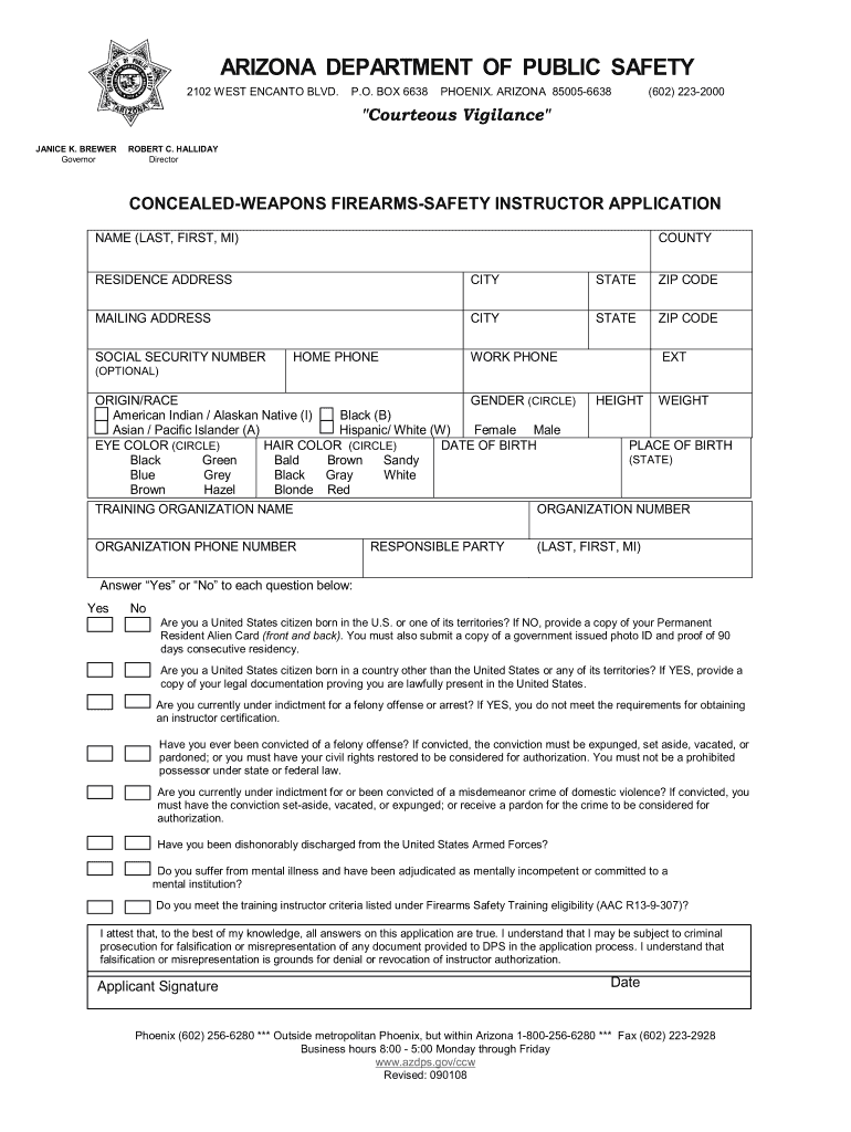 Arizona Ccw Application  Form