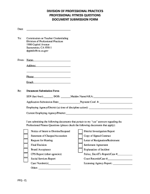 DPP Document Submission Form Commission on Teacher Ctc Ca