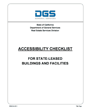 Accessibility Checklist for State Leased Buildings and Facilities State of Califronia Dgs  Form