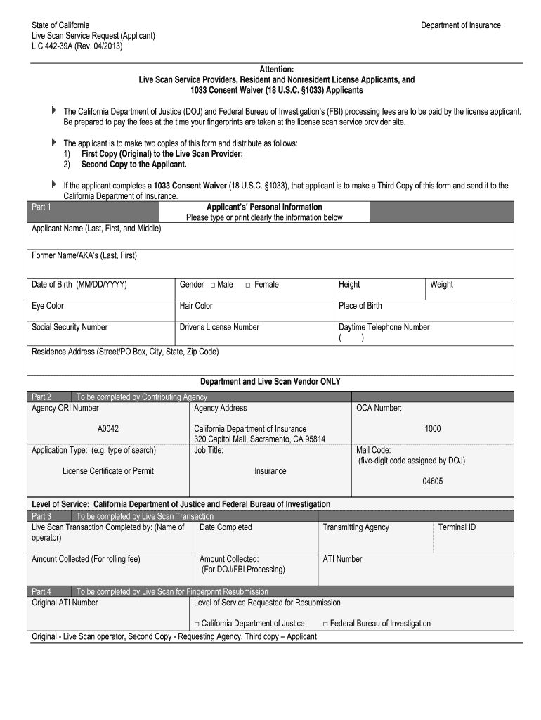 Cdi's Scan Request Form Lic442 39a