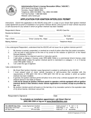 Application for Ignition Interlock Permit Hawaii State Judiciary Courts State Hi  Form