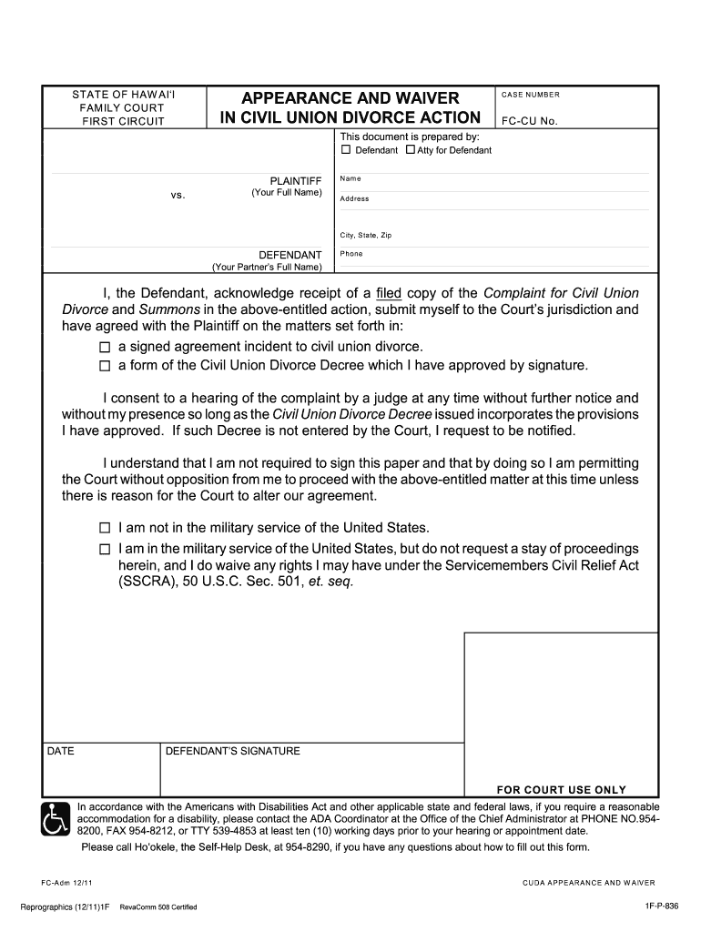 Get and Sign Hawaii Waiver Form 