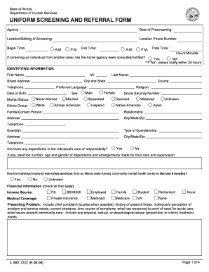 How to Fill Out a Uniform Screening and Referral Form