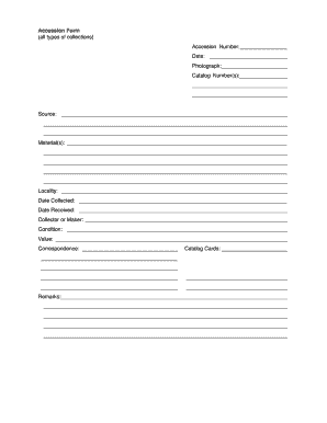 Museum Acquisition Form