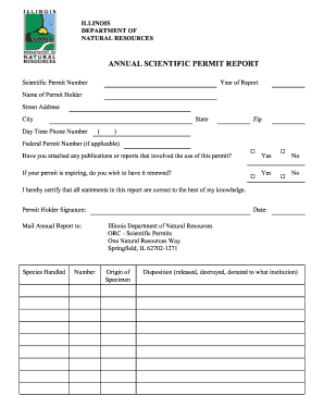  ANNUAL SCIENTIFIC PERMIT REPORT Dnrintra State Il Us 2004