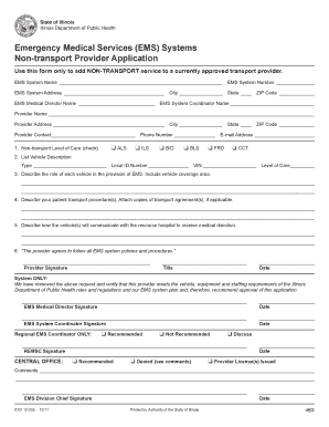 Non Transport Provider Application Illinois Department of Public Idph State Il  Form