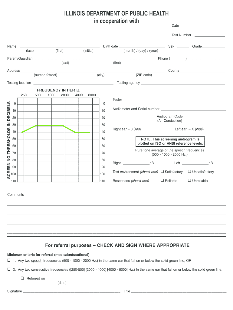 Get and Sign Audiogram Template  Form