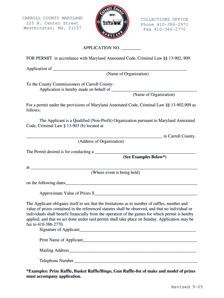 Carroll County Permit Form