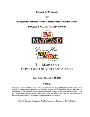 Request for Proposals Maryland Department of Veterans Affairs  Form