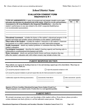  Consent for Evaluation Form 2008