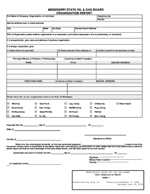 Form 1 Mississippi State Oil and Gas Board