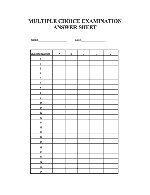 Multiple Choice Answer Form