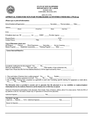 Work Approval Form