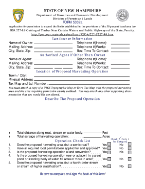 Nh Forestry Basal Area Variance Form