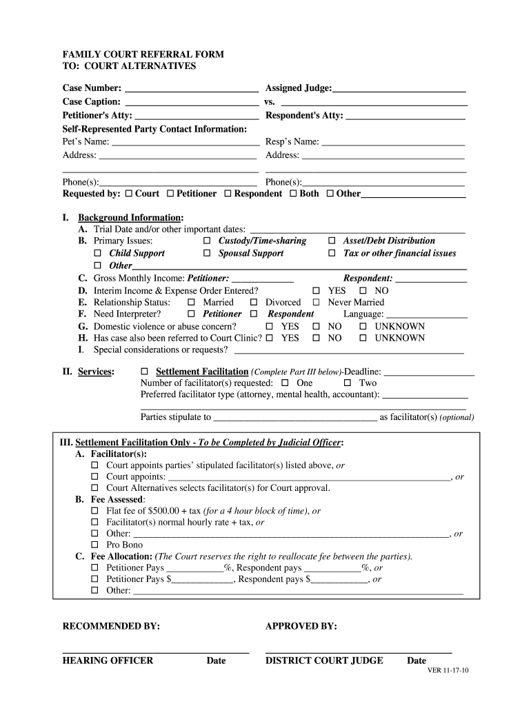  Referral Form Template Family Court 2010-2024