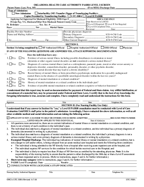 Pasrr Oklahoma  Form