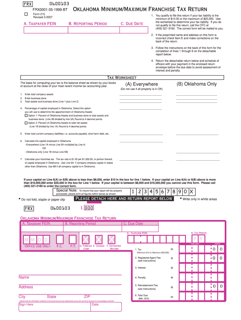 Get and Sign Oklahoma 215 2007-2022 Form