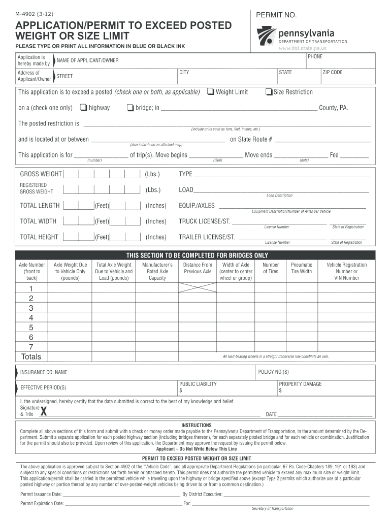 Pa Lold Application Form M 4902 App