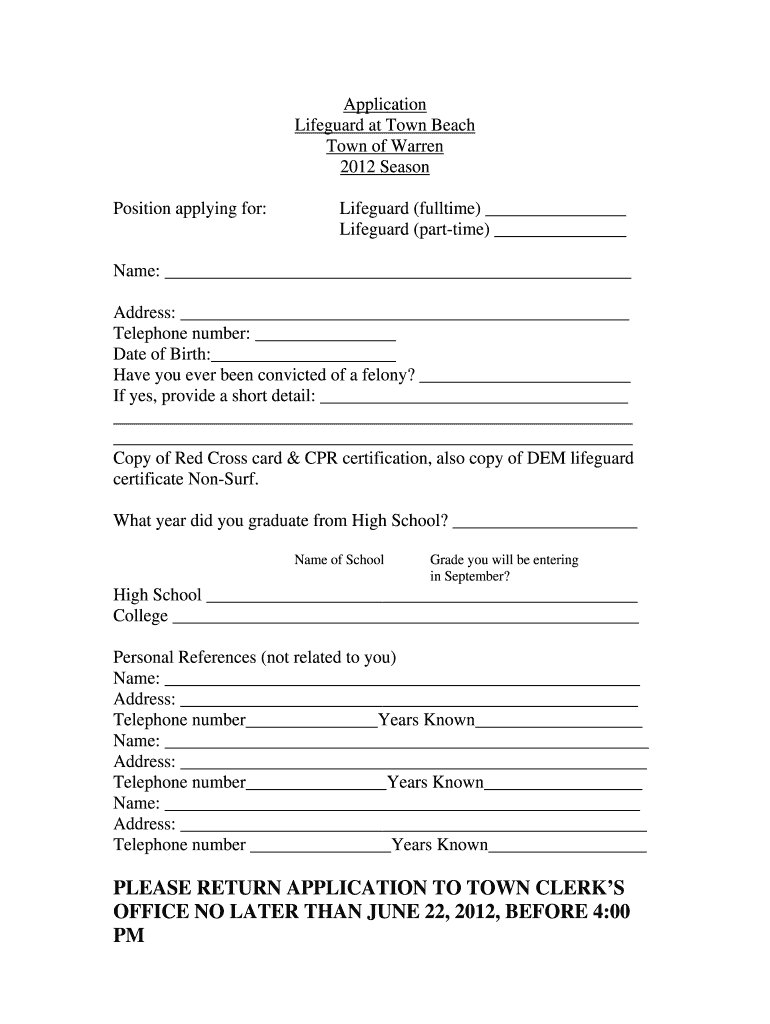 Application Lfeguard  Form