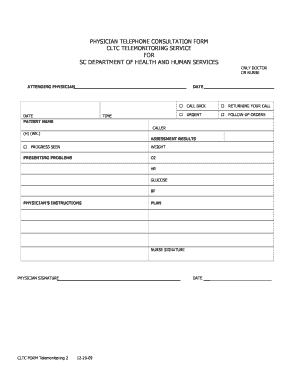 Telephone Consultation Form