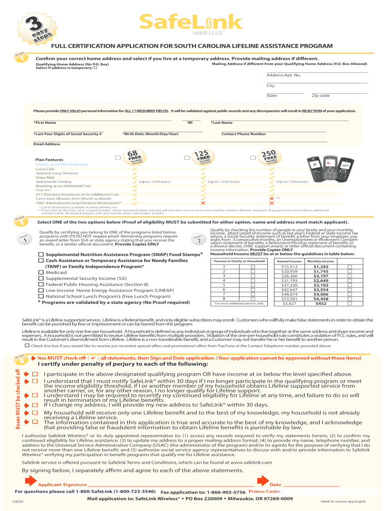 Safelink Application  Form