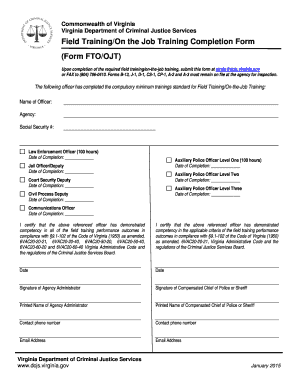 On the Job Training Form