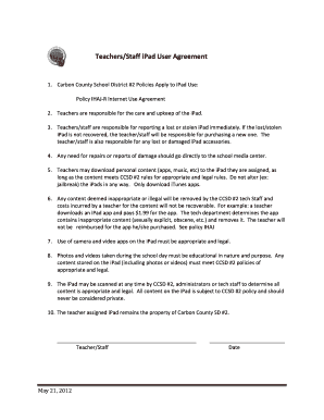 1 Year Agreement Letter for Teacher  Form