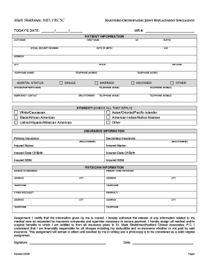 Hospital Intake Form