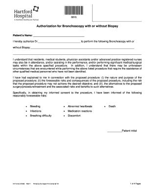 Consent for Bronchoscopy  Form