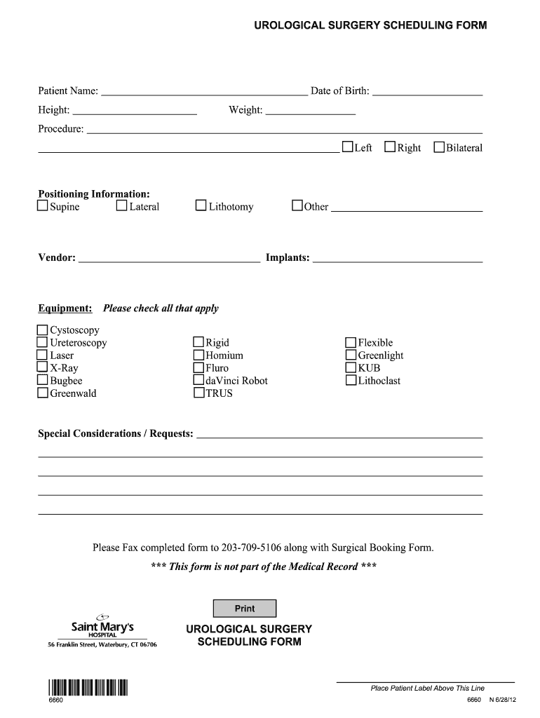  Forms for Surgery 2012-2024