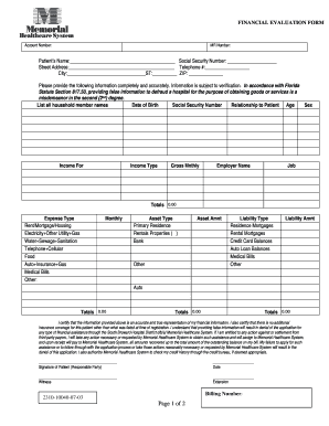 Financial Evaluation Form