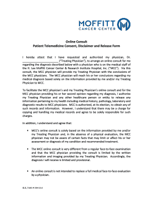 Patient Telemedicine Consent Form Moffitt Cancer Center