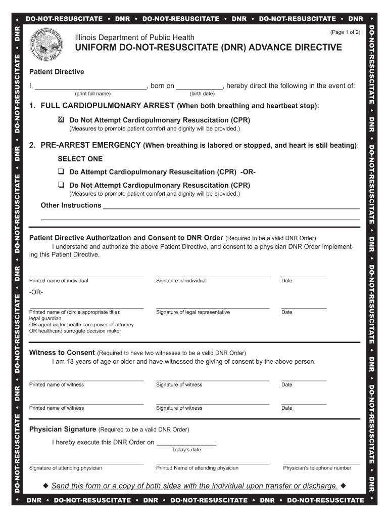  Do Not Resuscitate Form 2005-2024