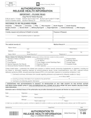 Authorization to Release Health Information IU Health Iuhealth