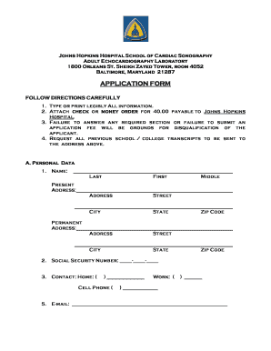 A Completed Application Form Johns Hopkins Medical Institutions Hopkinsmedicine